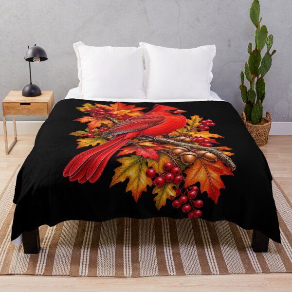 Item preview, Cardinal in Autumn Forest Fall Leaves designed and sold by RockitBaby.