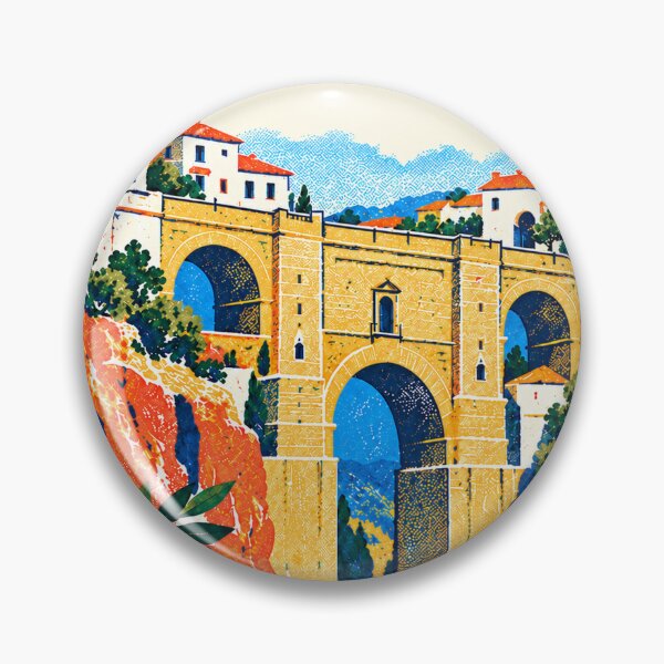 Item preview, Ronda Puente Nuevo Colorful Retro Travel Illustration designed and sold by shopitravel.