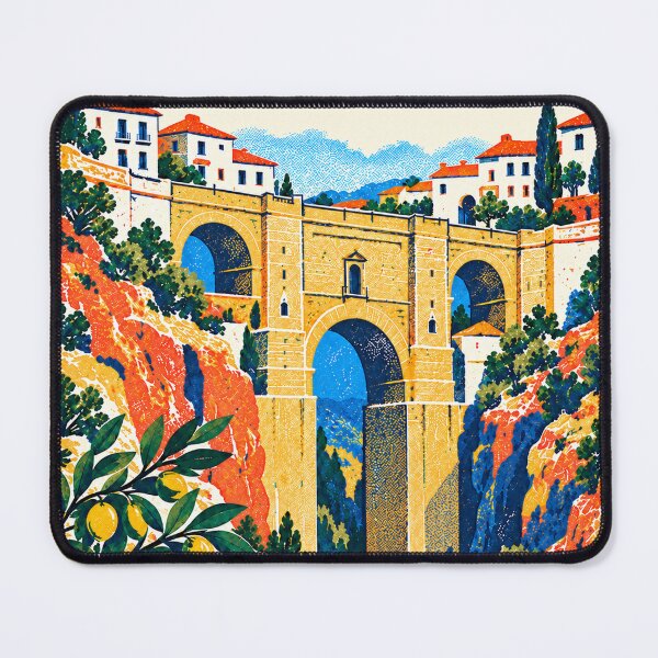 Item preview, Ronda Puente Nuevo Colorful Retro Travel Illustration designed and sold by shopitravel.