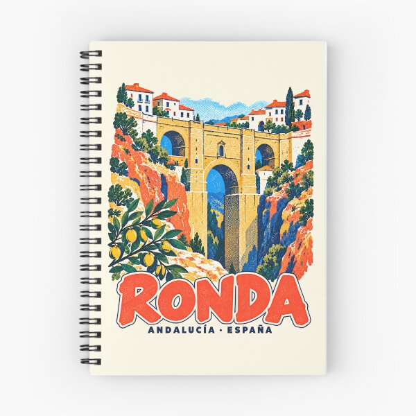 Item preview, Ronda Puente Nuevo Colorful Retro Travel Illustration designed and sold by shopitravel.