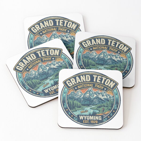 Item preview, Vintage 90s Grand Teton National Park Wyoming Retro Badge Graphic Design designed and sold by CreativeNest Prints.