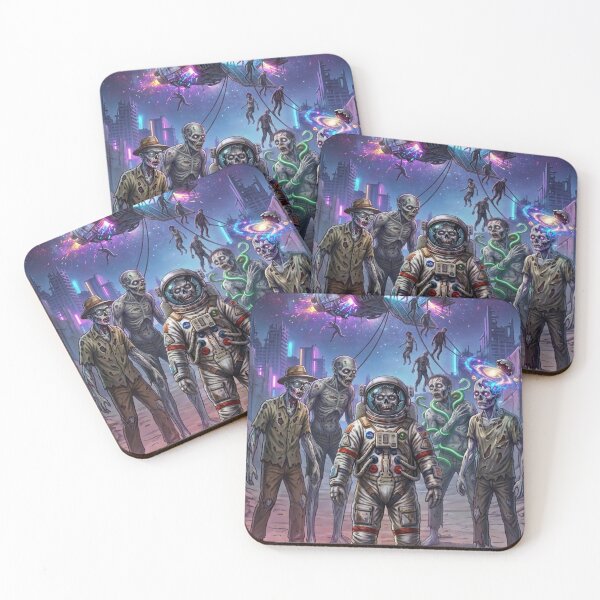 Item preview, Surreal Zombie Spaceman in Cosmic Neon Wasteland designed and sold by Rain-Road.