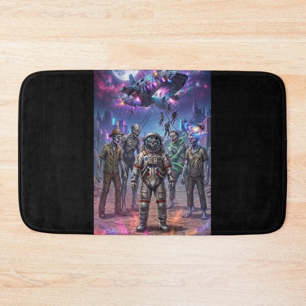 Item preview, Surreal Zombie Spaceman in Cosmic Neon Wasteland designed and sold by Rain-Road.