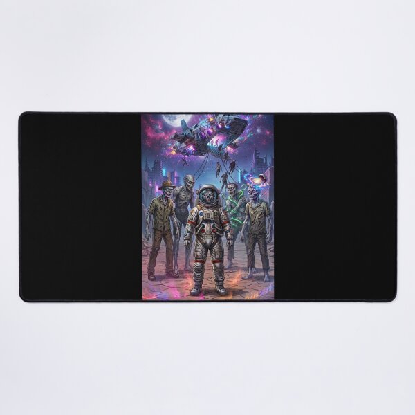 Item preview, Surreal Zombie Spaceman in Cosmic Neon Wasteland designed and sold by Rain-Road.