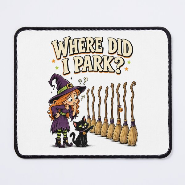 Item preview, Where Did I Park Funny Witch Broom Halloween Humor Design. designed and sold by The-T-In-Retro.