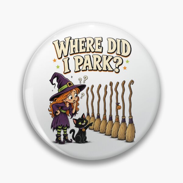 Item preview, Where Did I Park Funny Witch Broom Halloween Humor Design. designed and sold by The-T-In-Retro.