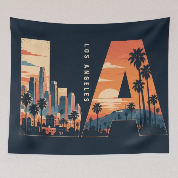 Item preview, Los Angeles skyline with sunset view designed and sold by anytka.