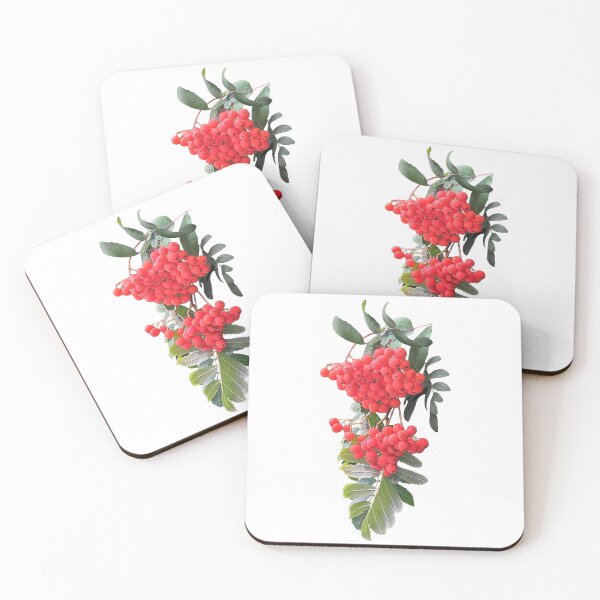 Item preview, Red Rowan Berries and Leaves Tree  Mountain-ashes One-Side Shapes Mania designed and sold by Shapes-Mania.