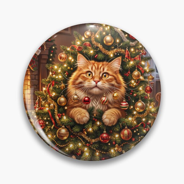 Item preview, Cute Ginger Cat Christmas Tree Decor designed and sold by haroulita.