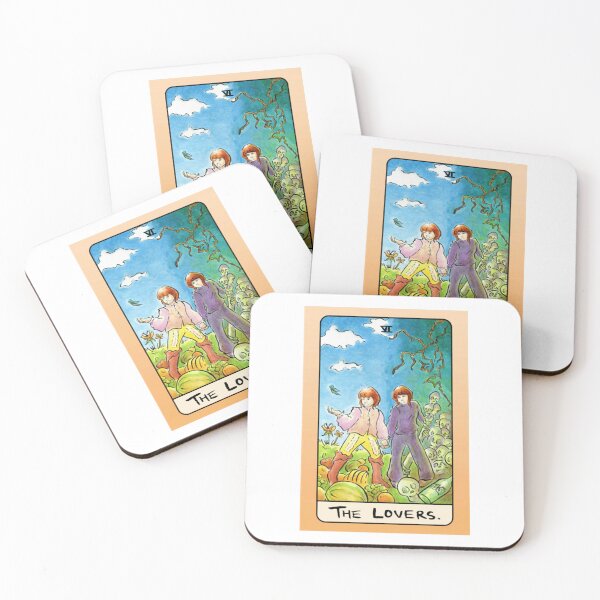 Item preview, Love And Mortality Lovers Tarot Card Graphic designed and sold by RhiannonTarot.