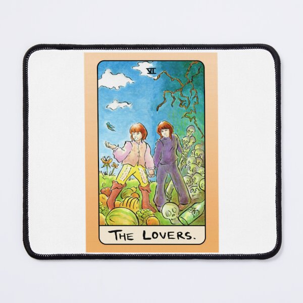 Item preview, Love And Mortality Lovers Tarot Card Graphic designed and sold by RhiannonTarot.