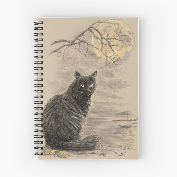 Item preview, Black Cat Under a Full Moon - Halloween designed and sold by kolonjArt.