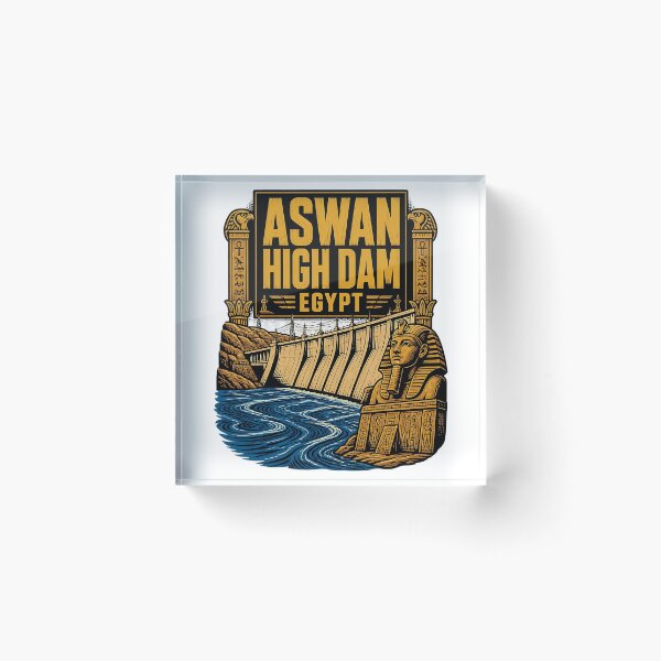 Item preview, Aswan High Dam Egypt Vintage Travel Tourism designed and sold by TravelersGems.