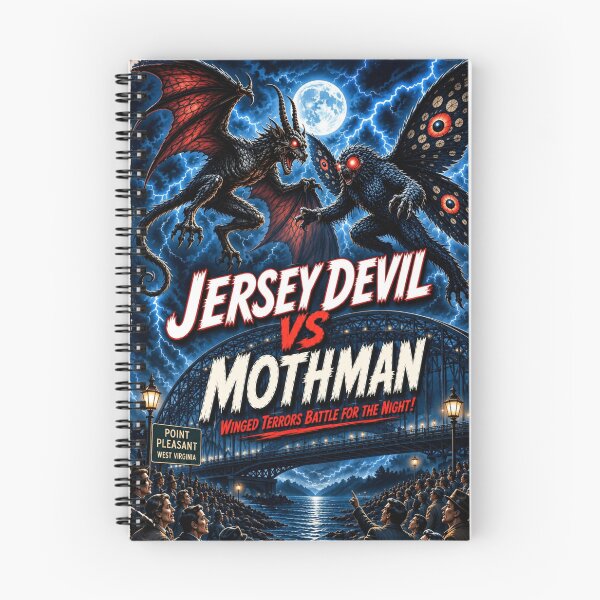 Item preview, Jersey Devil vs Mothman Epic Cryptid Battle designed and sold by happycottage.