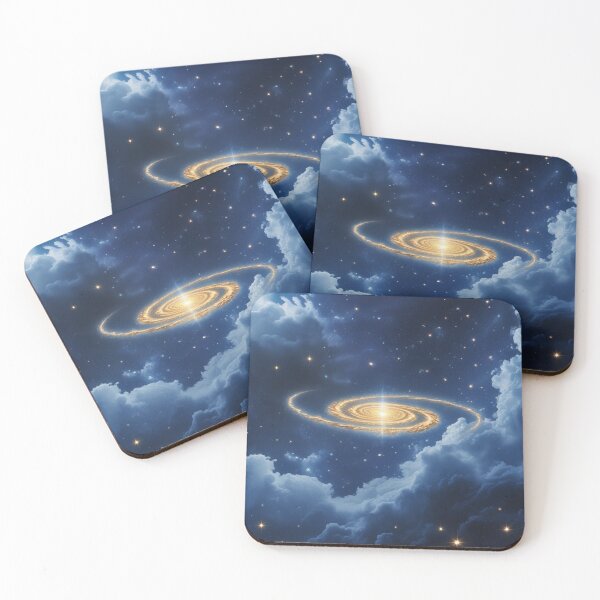 Item preview, Luminous Golden Spiral Galaxy – Dreamy Starry Sky Cosmic Art. designed and sold by fbtrisha.