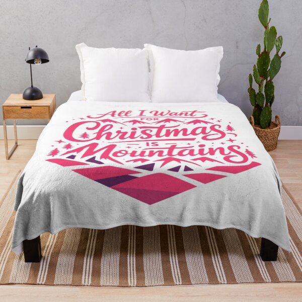 Item preview, All I Want for Christmas is Mountains Holiday Hiking T‑Shirt Fuchsia designed and sold by GabeMountainArt.