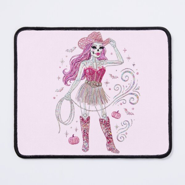Item preview, Pink Skeleton Cowgirl Halloween Costume Embroidered Patch Art designed and sold by GymTanLaundry.
