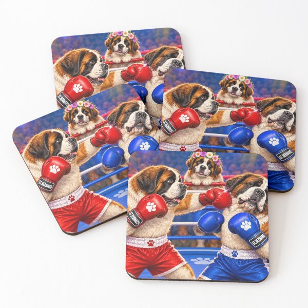 Item preview, Funny Saint Bernard Boxing Dogs - Two Dogs Fighting Over Love designed and sold by Collymore.