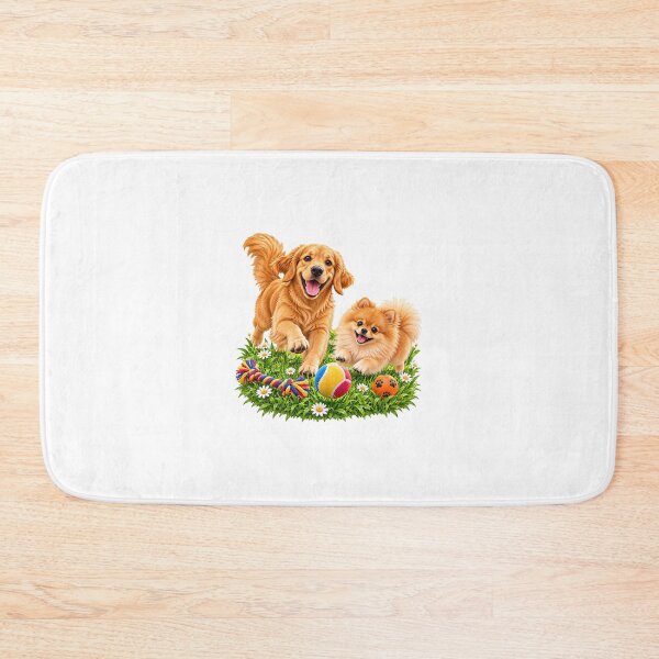 Item preview, Dogs happy and playful in Meadow corgi and retriever dogs  designed and sold by SABEHAT.