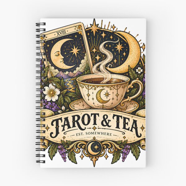 Item preview, Vintage Tarot And Tea Badge designed and sold by MysticCanvasAi.