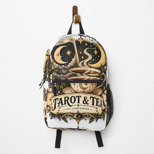 Item preview, Vintage Tarot And Tea Badge designed and sold by MysticCanvasAi.