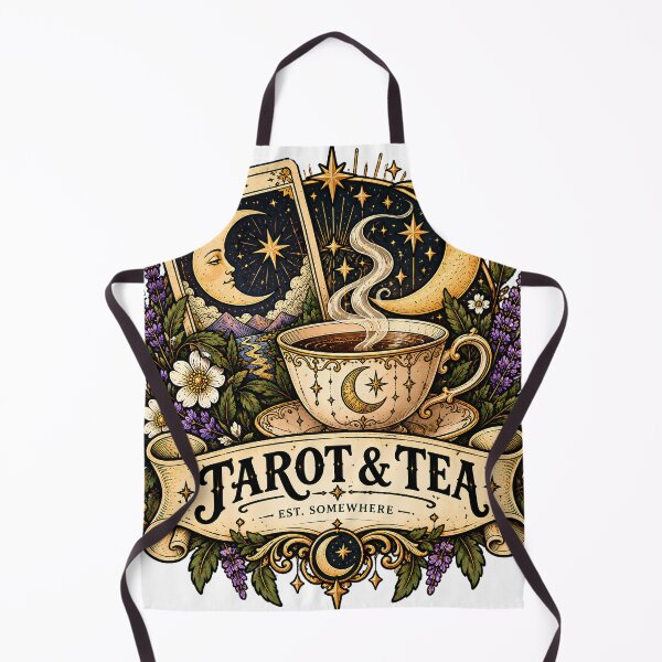 Item preview, Vintage Tarot And Tea Badge designed and sold by MysticCanvasAi.