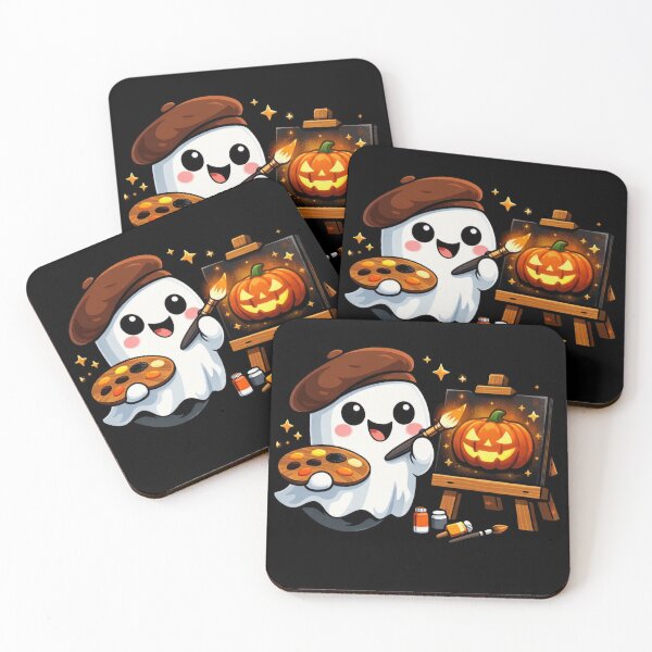 Item preview, Halloween Artist Ghost – Cute Pumpkin Painting Art designed and sold by aliyehc.