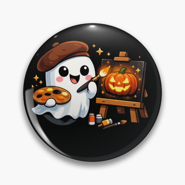Item preview, Halloween Artist Ghost – Cute Pumpkin Painting Art designed and sold by aliyehc.