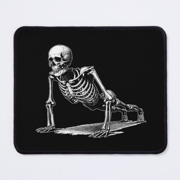 Item preview, Skeleton Doing Push Ups Workout Linocut Art designed and sold by Lady-K-.
