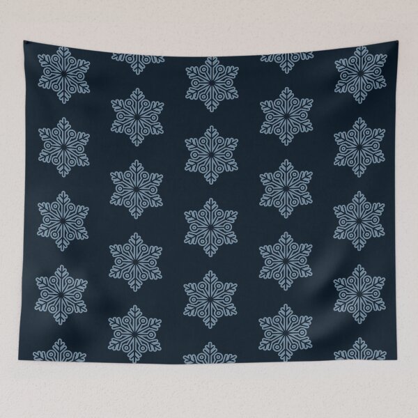 Item preview, Winter Snowflake Dark Indigo Blue Seamless Pattern Art designed and sold by ​Jyoti Digital Artist.