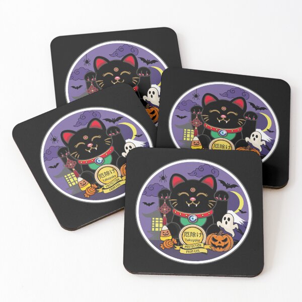 Item preview, Spooky Black Maneki Neko – Protection from Evil designed and sold by Vector Woofs.