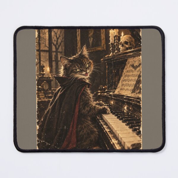 Item preview, Gothic Cat Playing Piano Midnight Melodies designed and sold by HOUSE OF TIST.