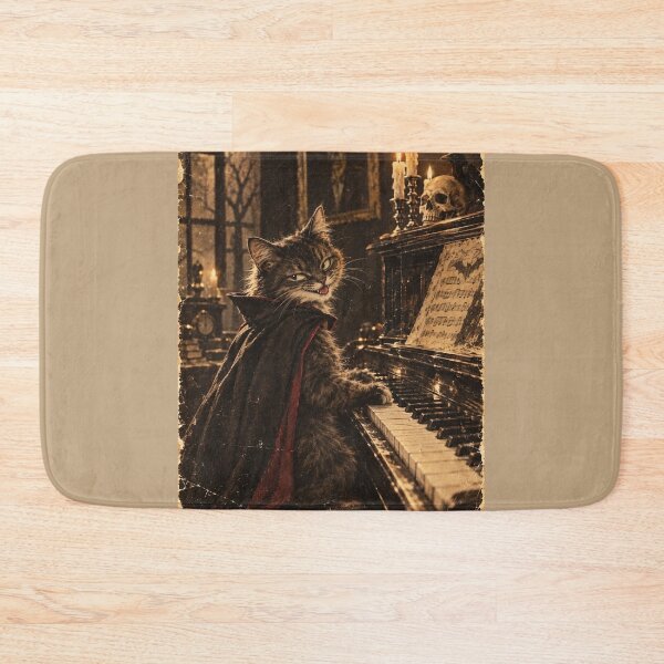 Item preview, Gothic Cat Playing Piano Midnight Melodies designed and sold by HOUSE OF TIST.