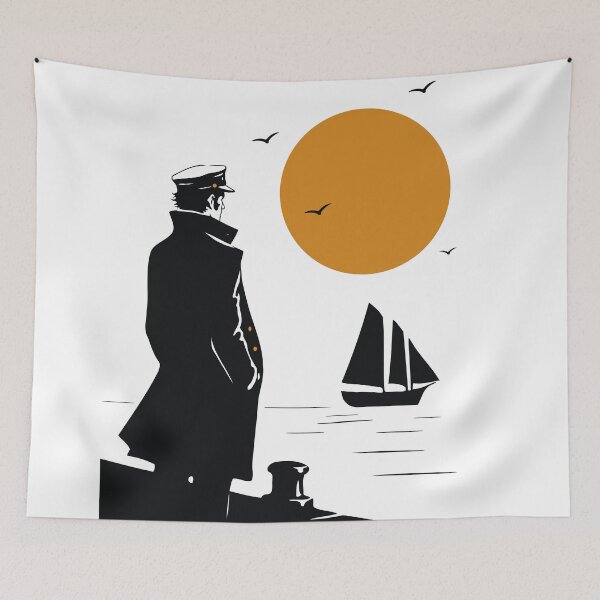Item preview, Sailor at Sunset | Corto Maltese Inspired Art Print | Nautical Graphic Decor | Vintage Maritime Art designed and sold by Studio pod Burom.
