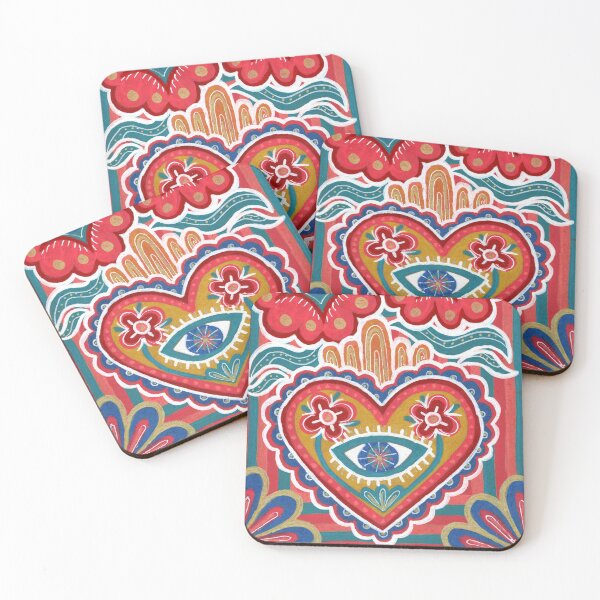 Item preview, Sacred Heart with Evil Eye and Flowers designed and sold by Fani*.