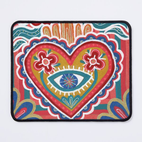 Item preview, Sacred Heart with Evil Eye and Flowers designed and sold by Fani*.