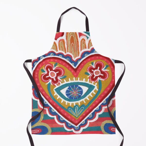 Item preview, Sacred Heart with Evil Eye and Flowers designed and sold by Fani*.