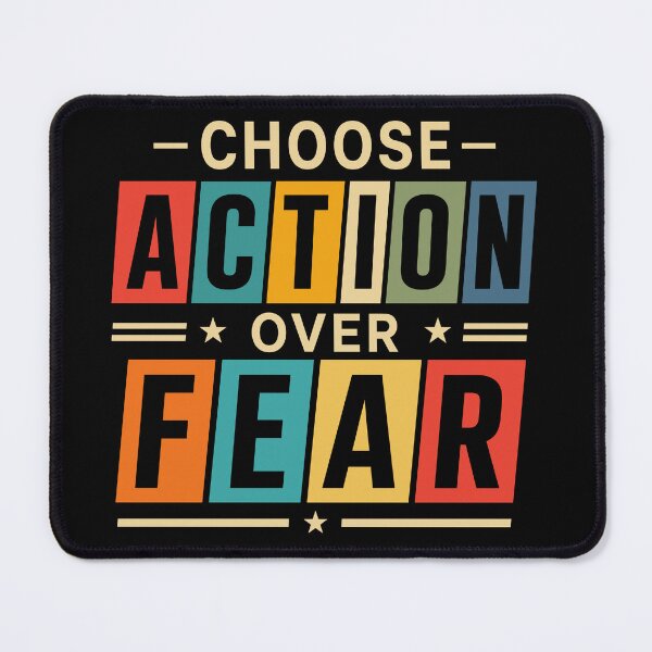Item preview, Choose Action Over Fear Motivational Courage Typography T-Shirt designed and sold by rejowan-arts.