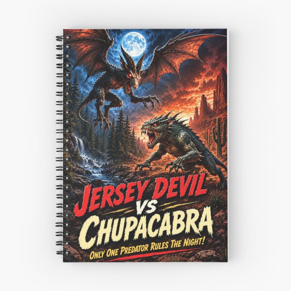 Item preview, Jersey Devil vs Chupacabra Epic Cryptid Battle designed and sold by happycottage.