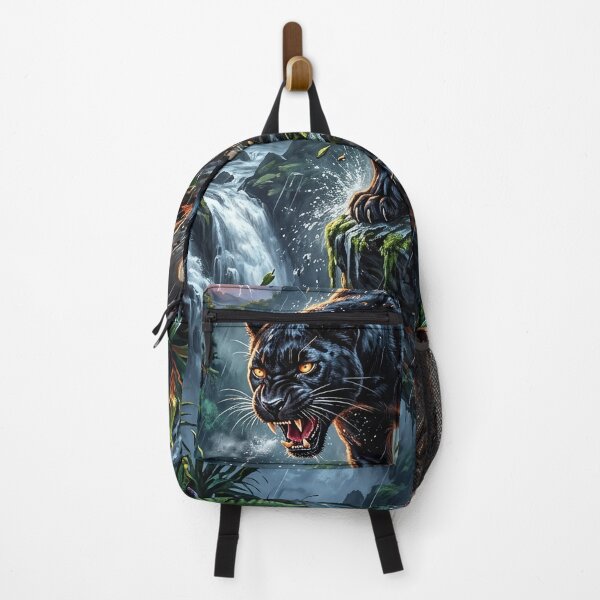 Item preview, Fierce Black Panther Stalking Through a Stormy Tropical Jungle designed and sold by Lucid Dream Pixel.