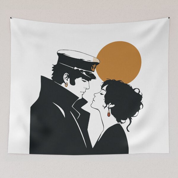 Item preview, Corto Maltese Inspired Art Print | Vintage Comic Couple Decor | Nautical Love Art designed and sold by Studio pod Burom.