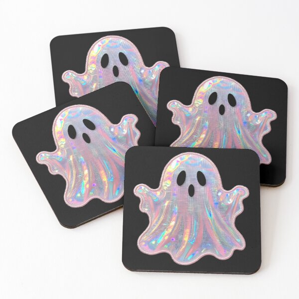 Item preview, Iridescent Pink Ghost Halloween Embroidered Patch Cute Art designed and sold by GymTanLaundry.