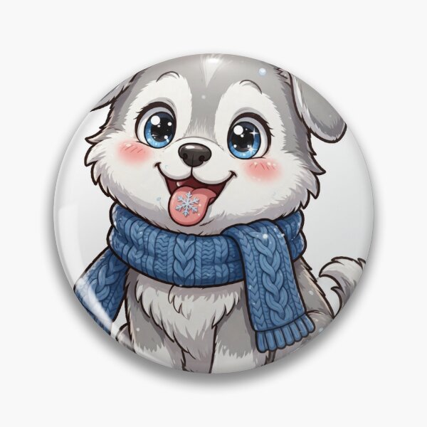 Item preview, Husky Puppy Snow Day Cute Winter Dog Scarf designed and sold by Bark & Banter.