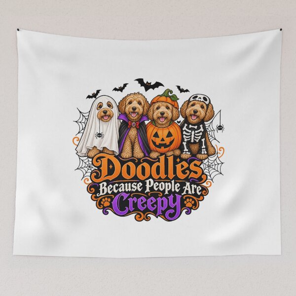 Item preview, Doodles Because People Are Creepy Halloween Dog Costume designed and sold by Whirx.