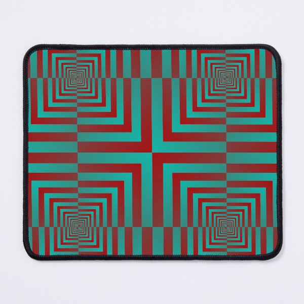 Item preview, Green and Red Geometrical Optical Illusion Pattern designed and sold by SuzanaTArt.