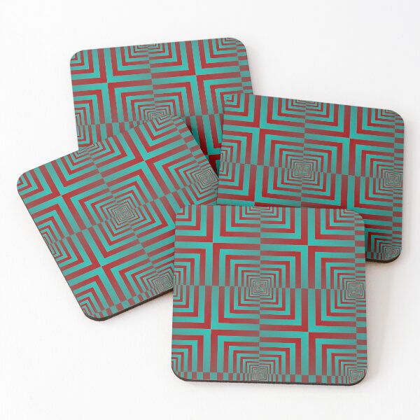 Item preview, Green and Red Geometrical Optical Illusion Pattern designed and sold by SuzanaTArt.
