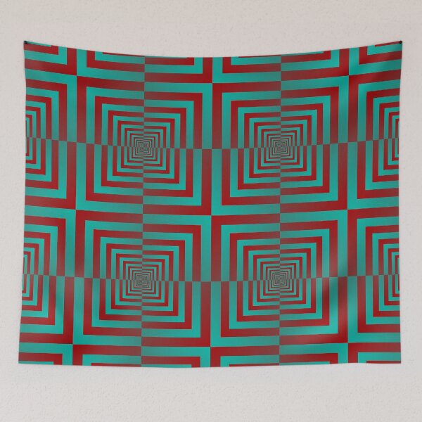 Item preview, Green and Red Geometrical Optical Illusion Pattern designed and sold by SuzanaTArt.