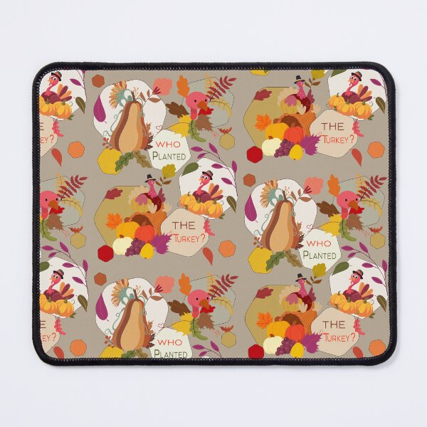 Item preview, Thanksgiving Garden Turkey Pumpkin Fall Hexagon Pattern designed and sold by Vibria Pattern Studio.
