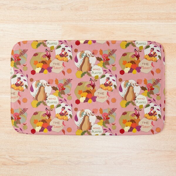Item preview, Thanksgiving Garden Turkey Pumpkin Fall Hexagon Pattern designed and sold by Vibria Pattern Studio.