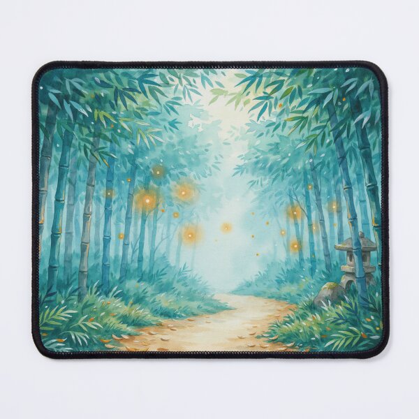 Item preview, Vintage Watercolor Bamboo Forest Fireflies Pathway Illustration Vector designed and sold by Shutter-Dragon.